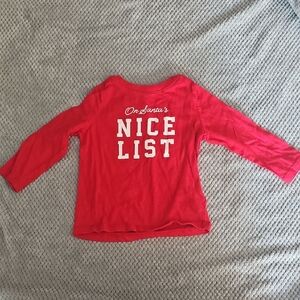 Old Navy Red Long Sleeve Tee - Nice List Design